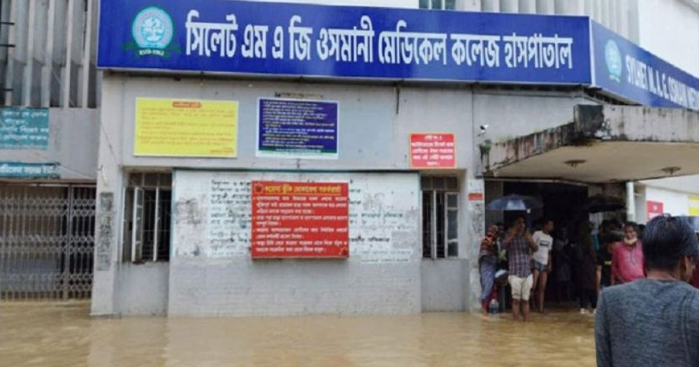 সিলেটে বন্যা পরিস্থিতির অবনতি, ওসমানী হাসপাতালে পানি